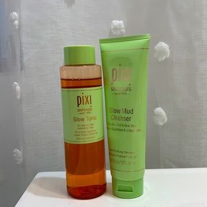 PIXI SKINCARE BUNDLE- Glow Tonic (8.5 Oz) and Glow Mud Cleanser (4.5 Oz)